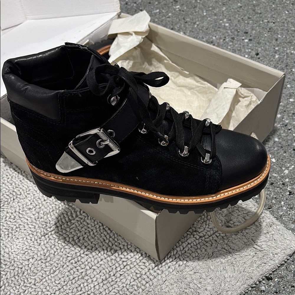 Marc Fisher Black Lace Up Boots